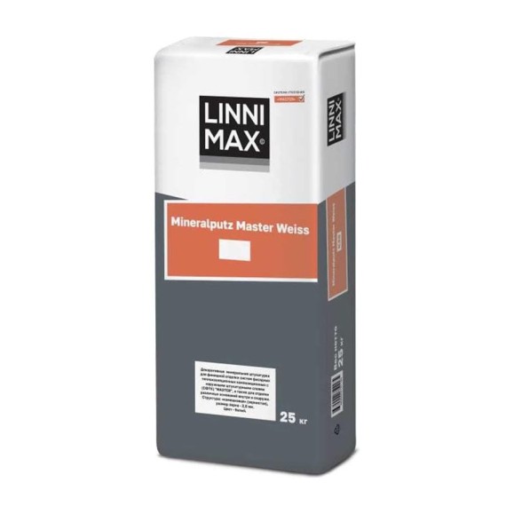 Декоративный штукатурный состав LINNIMAX Mineralputz Master Weiss K15 25 кг 746100012