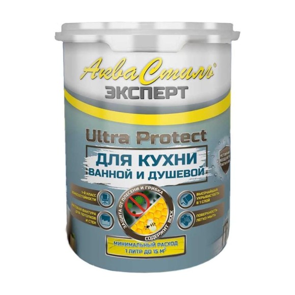Краска для стен и потолков Красковия Аквастиль эксперт «ultra protect» кухни-ванные 