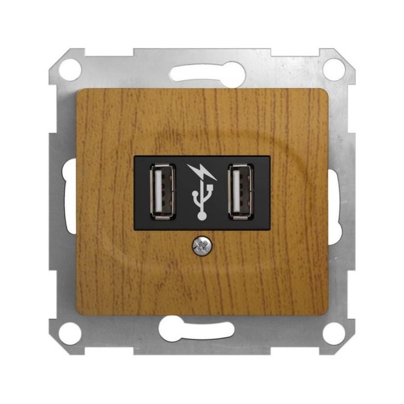 Розетка usb Systeme Electric Glossa дерево дуб GSL000532