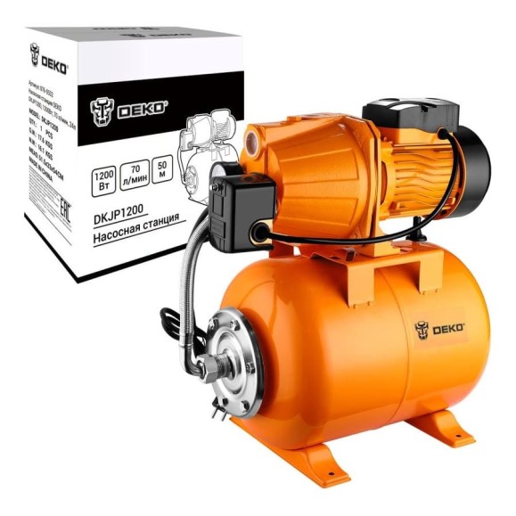 Насосная станция DEKO DKJP1200, 1200 Вт, 70 л/мин, 24л 076-0532 Насосная станция DEKO DKJP1200, 1200 Вт, 70 л/мин, 24л 076-0532