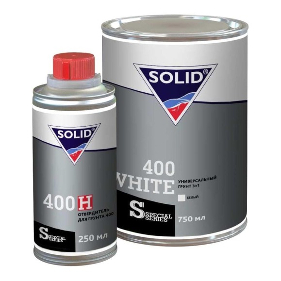 Универсальный грунт SOLID 400 WHITE 750+250 мл, 3+1, цвет белый, в комплекте с отвердителем 040.0725.3