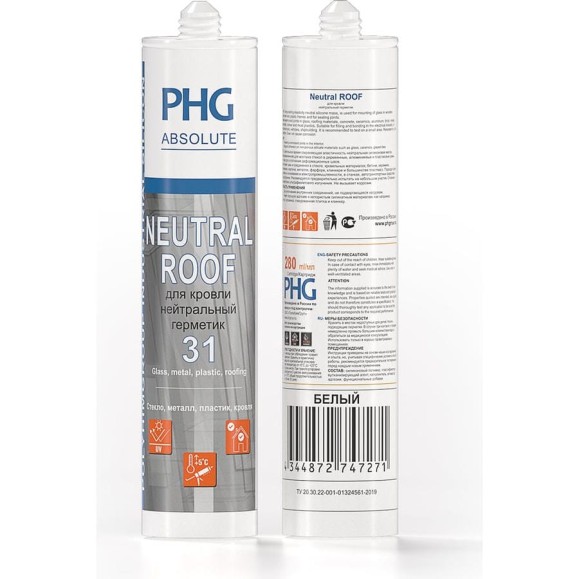 Силиконовый герметик PHG Absolute Neutral Roof белый 280 ml 448745