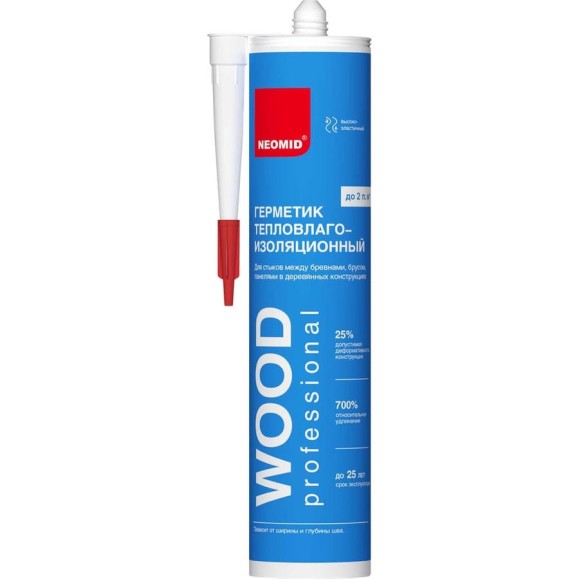 Строительный герметик NEOMID Professional 310 мл, картридж, тик Н -ГермPROFF-310/тик