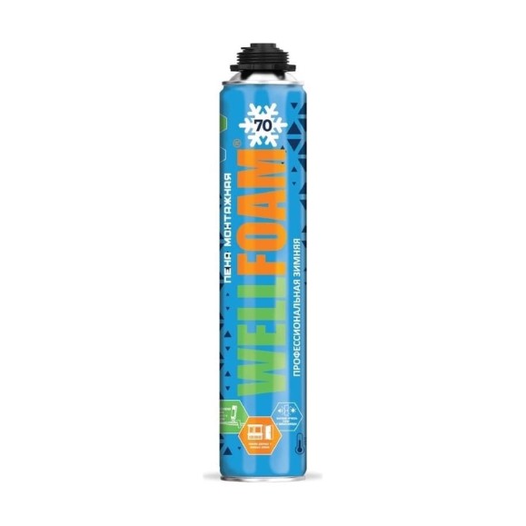 Пена монтажная профессиональная WELLFOAM зимняя PRO70 PREMIUM WFZ70P Пена монтажная профессиональная WELLFOAM зимняя PRO70 PREMIUM WFZ70P