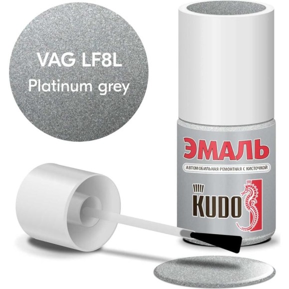 Эмаль автомобильная ремонтная с кисточкой KUDO SKODA LF8L Platinum grey металлик KU-75302 Эмаль автомобильная ремонтная с кисточкой KUDO SKODA LF8L Platinum grey металлик KU-75302
