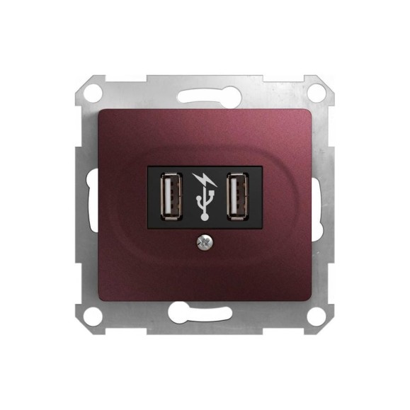 Розетка usb Systeme Electric Glossa баклажановый GSL001132
