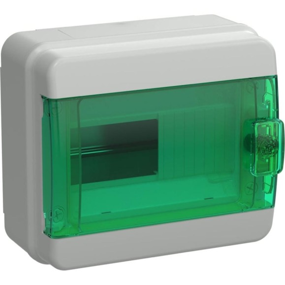 Корпус пластиковый IEK TEKFOR КМПн-8 IP65 зеленая прозрачная дверь TF5-KP72-N-08-65-K03-K06