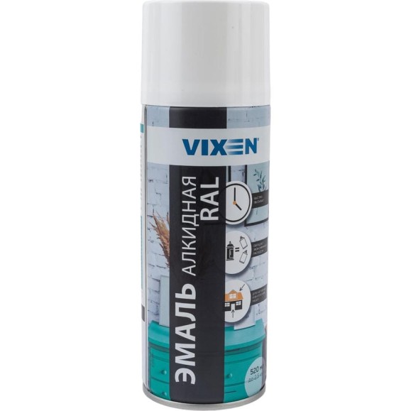 Алкидная эмаль VIXEN белая RAL 9003, аэрозоль, 520 мл 47807 VX19003 Алкидная эмаль VIXEN белая RAL 9003, аэрозоль, 520 мл 47807 VX19003
