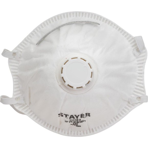 Коническая фильтрующая полумаска STAYER KV-99 FFP3 с клапаном 11110-3_z01