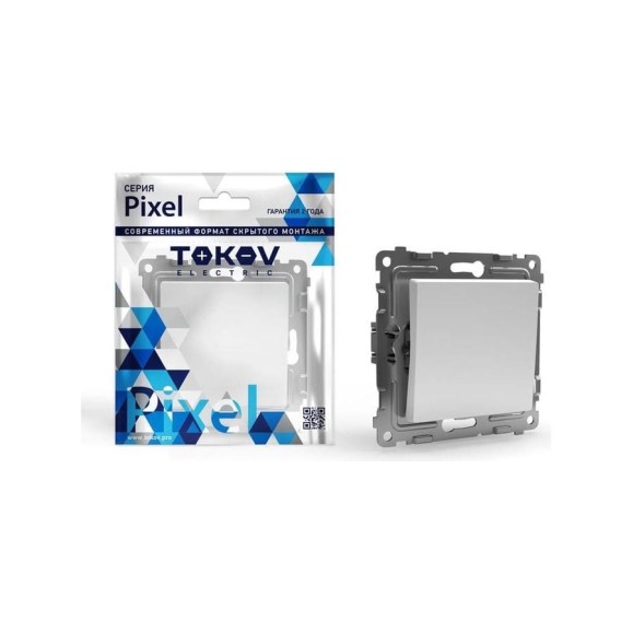 Переключатель проходной 1-клавишный TOKOV ELECTRIC скрытой проводки, Pixel, 10А, IP20, механизм, белый TKE-PX-P1-C01 Переключатель проходной 1-клавишный TOKOV ELECTRIC скрытой проводки, Pixel, 10А, IP20, механизм, белый TKE-PX-P1-C01