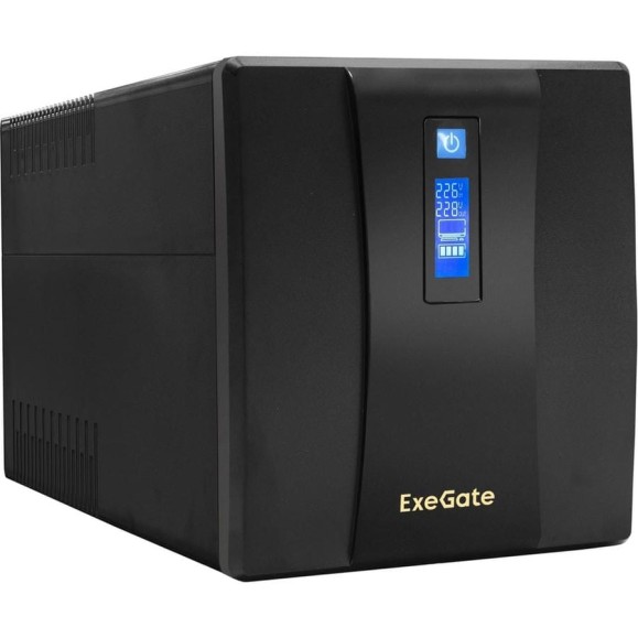 Источник бесперебойного питания ExeGate SpecialPro Smart LLB-1500.LCD.AVR.4SH.USB 1500VA/950W, LCD, AVR, 4*Schuko, USB, Black 212520