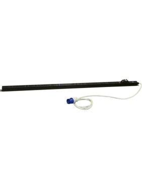 Вертикальный блок розеток Hyperline SHE-20IEC-4BIEC-B-3PVB 20 розеток IEC320 C13, 4 розетки IEC320 C19, автоматич. выключатель, кабель питания 3 м (3x4.0 мм2) с вилкой IEC 60309 32 А (2x16A) (2P+E), 250 В, корпус алюминий, черный 483396