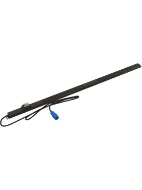Вертикальный блок розеток Hyperline SHE-20IEC-4BIEC-B-1PVB 20 розеток IEC320 C13, 4 розетки IEC320 C19, автоматический выключатель, кабель питания 1 м (3x4.0 мм2) с вилкой IEC 60309 32 А (2P+E), 250 В, корпус алюминий, черный 457649