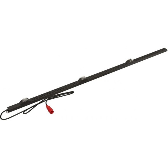 Вертикальный блок розеток Hyperline SHE-36IEC-6BIEC-3B-3PVR 36 розеток IEC320 C13, 6 розеток IEC320 C19, 3 автоматических выключателя, кабель питания 3 м (5x4.0 мм2) с вилкой IEC 60309 32 А (3P+N+E), 380 В, корпус алюминий, черный 493892