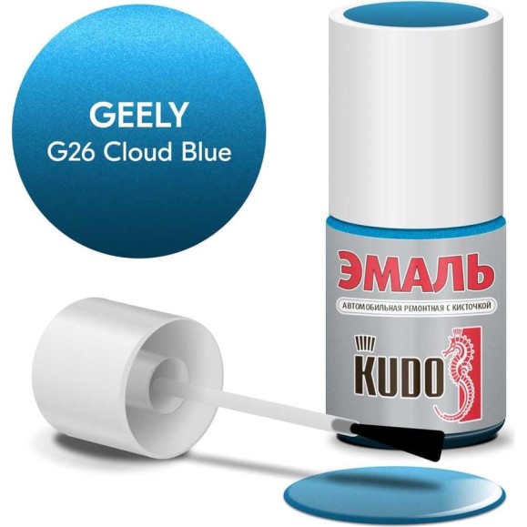 Эмаль автомобильная ремонтная с кисточкой KUDO geely g26 cloud blue металлик KU-74209 Эмаль автомобильная ремонтная с кисточкой KUDO geely g26 cloud blue металлик KU-74209