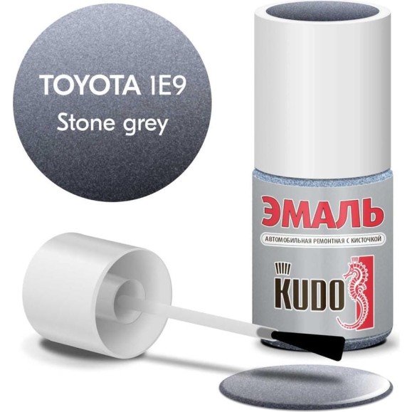 Эмаль автомобильная ремонтная с кисточкой KUDO TOYOTA 1E9- Stone grey металлик KU-74806 Эмаль автомобильная ремонтная с кисточкой KUDO TOYOTA 1E9- Stone grey металлик KU-74806