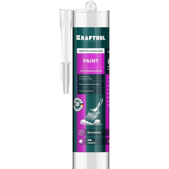 Акриловый герметик KRAFTOOL универсальный, 300 мл, белый 41251-0