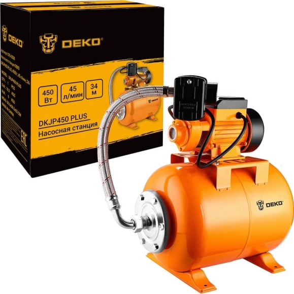 Насосная станция DEKO DKJP450 PLUS, 450 Вт, 45 л/мин, 24 л 076-0530 Насосная станция DEKO DKJP450 PLUS, 450 Вт, 45 л/мин, 24 л 076-0530