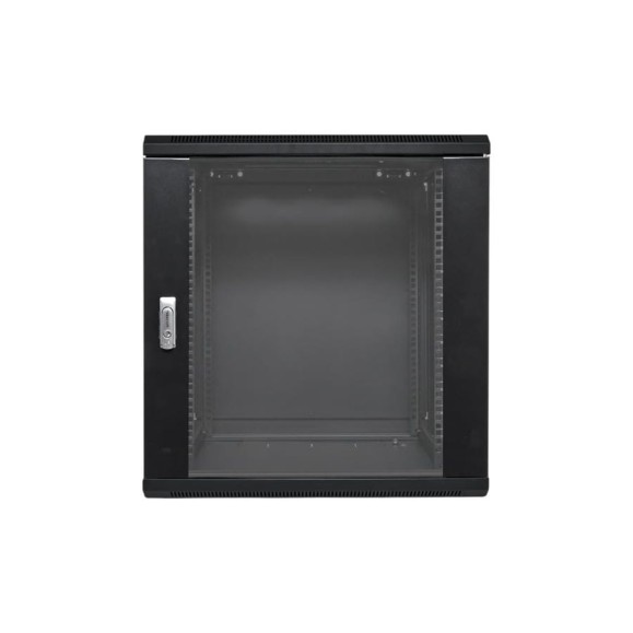 Шкаф настенный EKF 19" TERACOM PRO 12U 600x450 мм дверь стеклянная с замком-ручкой чёрный TRP-WLL-1264-40B