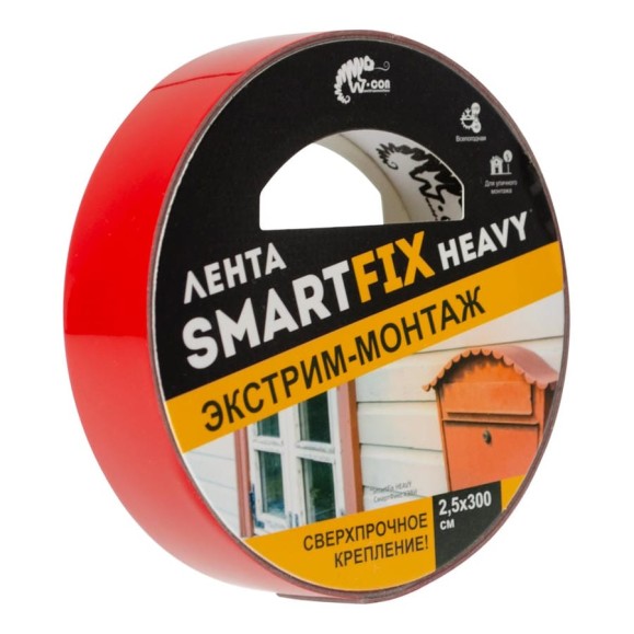 Всепогодная монтажная лента Smart Fix W-con SmartFix HEAVY, 2,5*300 см, серая 132930 Всепогодная монтажная лента Smart Fix W-con SmartFix HEAVY, 2,5*300 см, серая 132930