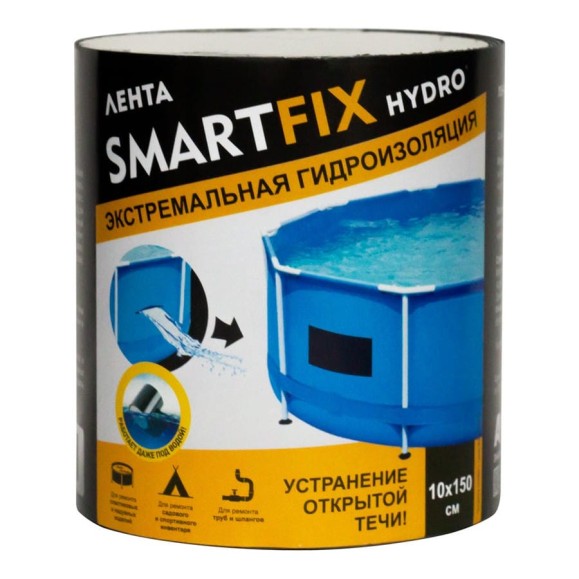Лента гидроизоляционная Smart Fix W-con SmartFix HYDRO 10*150 см, черная 120840 Лента гидроизоляционная Smart Fix W-con SmartFix HYDRO 10*150 см, черная 120840