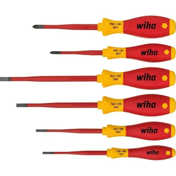Набор отверток Wiha 35389 SoftFinish electric slimFix Шлиц, Phillips, 6 предм. wih35389 Набор отверток Wiha 35389 SoftFinish electric slimFix Шлиц, Phillips, 6 предм. wih35389