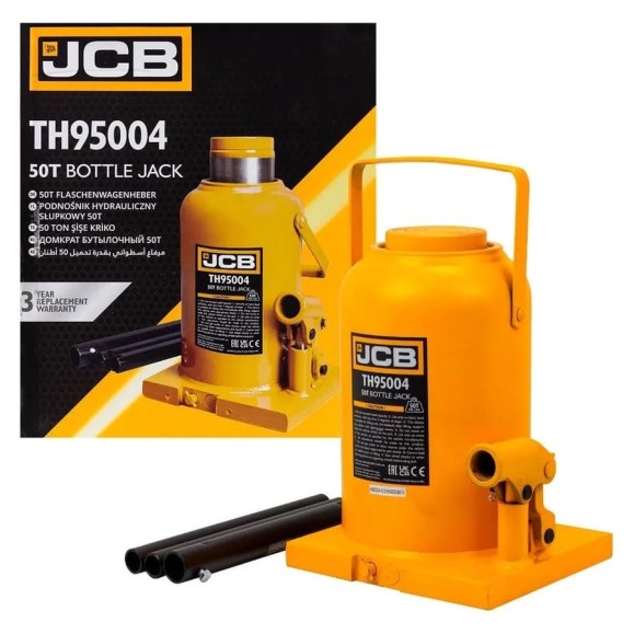 Домкрат бутылочный JCB 50 т с клапаном JCB-TH95004(58037)