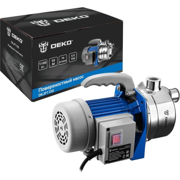 Поверхностный насос DEKO DKJP1100, 1100Вт, 70 л/мин 076-0529