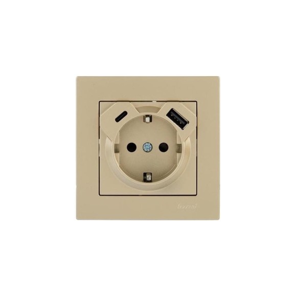 Розетка Lezard Vesna с/з tc+usb разъём золото 742-3688-181TC Розетка Lezard Vesna с/з tc+usb разъём золото 742-3688-181TC