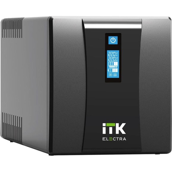 Источник бесперебойного питания ITK ELECTRA ET 3кВА/1,8кВт с АКБ 4x9AH USB Schuko EET-3000VA-1-004-S
