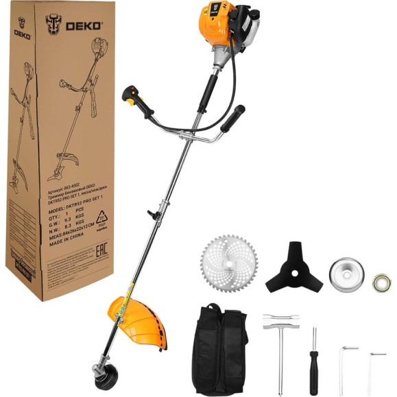 Триммер бензиновый DEKO DKTR52 PRO SET 1, леска/нож/диск 063-4502 Триммер бензиновый DEKO DKTR52 PRO SET 1, леска/нож/диск 063-4502