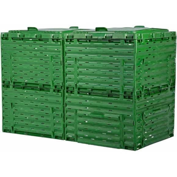 Компостер с крышкой Piteco 600 л, зелёный