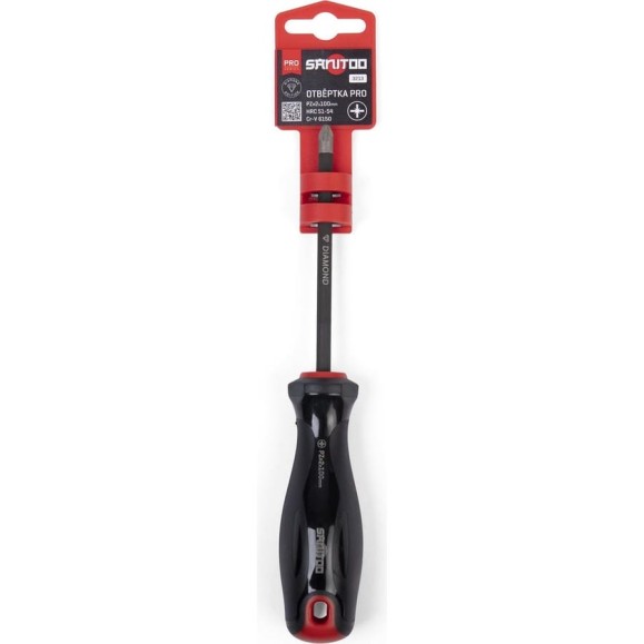 Отвертка Sanitoo PRO Diamond PZ2x100 мм, с алмазным покрытием 3213