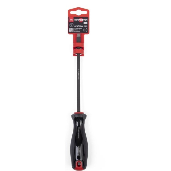 Отвертка Sanitoo PRO Diamond SL6.0x150 мм, с алмазным покрытием 3203 Отвертка Sanitoo PRO Diamond SL6.0x150 мм, с алмазным покрытием 3203