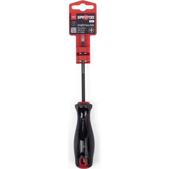 Отвертка Sanitoo PRO Diamond PH1x100 мм, с алмазным покрытием 3207