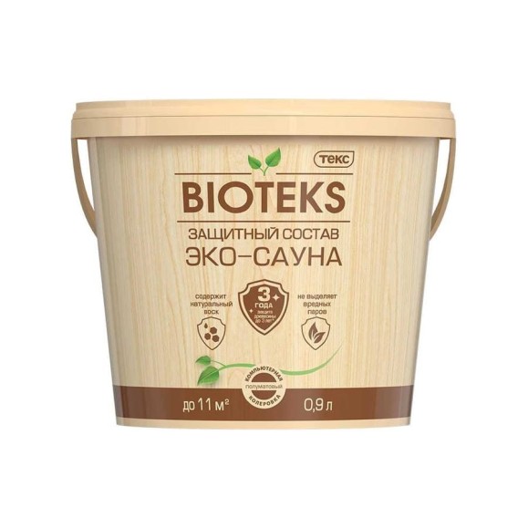 Защитный состав Текс Эко-Сауна BIOTEKS AD полуматовый 0,9л 700010650 Защитный состав Текс Эко-Сауна BIOTEKS AD полуматовый 0,9л 700010650