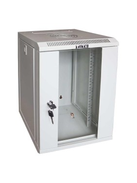 Шкаф настенный TWT 10", 12U 312x300, стеклянная дверь, серый TWT-CBW10G-12U-3x3-GY
