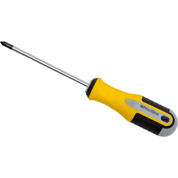 Отвертка FIT Старт, CrV сталь, 5х100 мм РН1 55174 Отвертка FIT Старт, CrV сталь, 5х100 мм РН1 55174