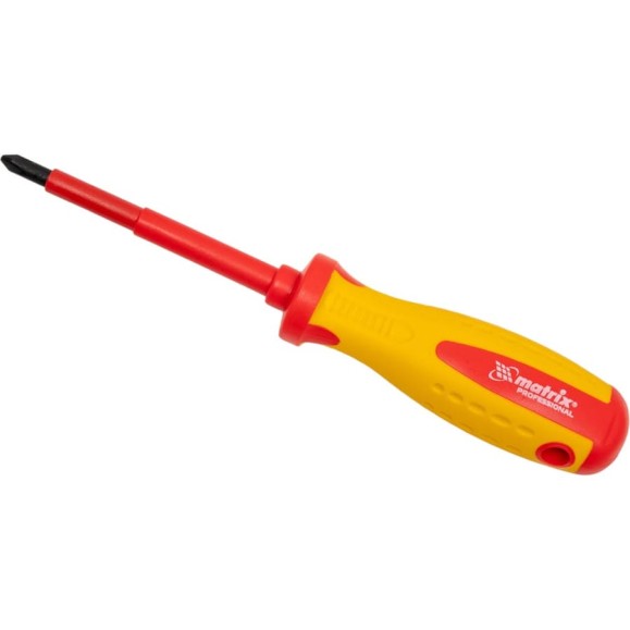 Диэлектрическая отвертка Insulated Ph2x100 мм MATRIX CrMo, до 1000 В PROFESSIONAL 12928