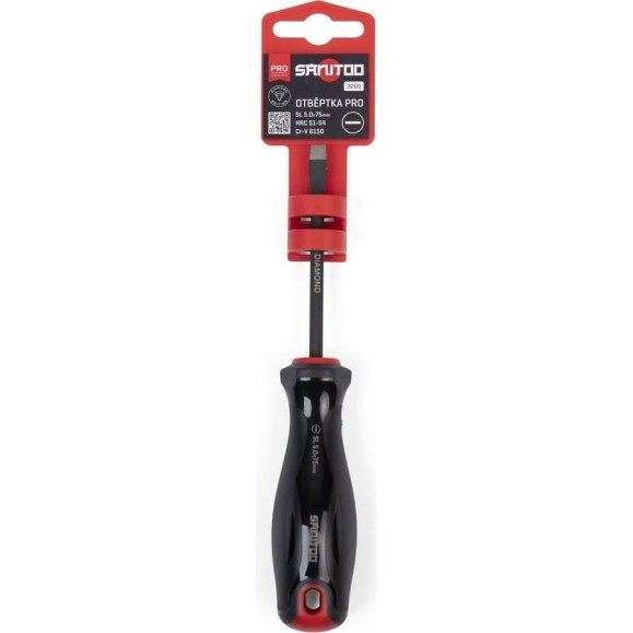 Отвертка Sanitoo PRO Diamond SL5.0x75 мм, с алмазным покрытием 3200 Отвертка Sanitoo PRO Diamond SL5.0x75 мм, с алмазным покрытием 3200