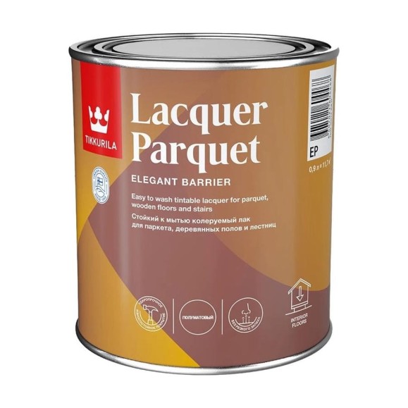 Паркетный лак Tikkurila LACQUER PARQUET EP п/мат 0,9л 700001145