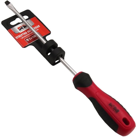 Шлицевая отвертка REDMARK 5x150 мм с двухкомпонентной рукояткой RM80715