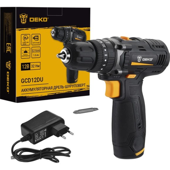 Дрель-шуруповерт ударная аккумуляторная DEKO GCD12DU 12В, 1x1.5Ач 063-4039 Дрель-шуруповерт ударная аккумуляторная DEKO GCD12DU 12В, 1x1.5Ач 063-4039