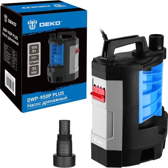 Насос дренажный DEKO DWP-950P PLUS (грязевая, 2 режима, 220В, 950Вт, пластик) 076-0541 Насос дренажный DEKO DWP-950P PLUS (грязевая, 2 режима, 220В, 950Вт, пластик) 076-0541