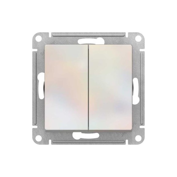 Переключатель перекрестный Systeme Electric 2-клавишный AtlasDesign 2хсх.7 10АХ механизм жемчуж. SE ATN000473