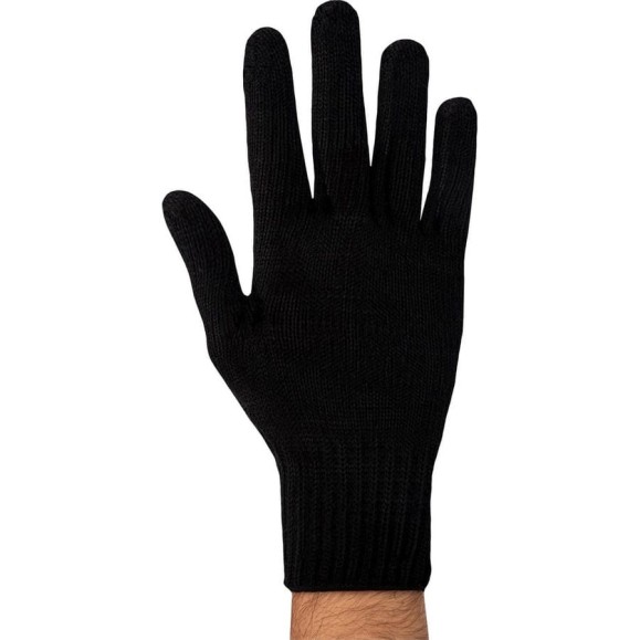 Перчатки ЛЭВ вязаные п/шерстяные, с ПВХ нанесением Точка, черные, класс вязки - 7,5. 076202