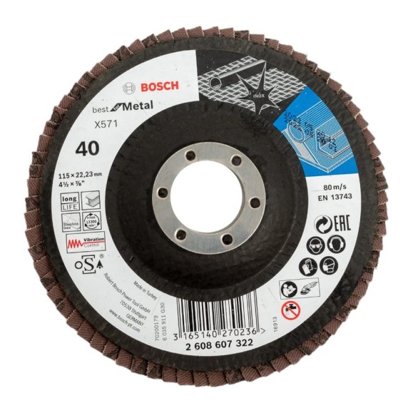 Круг лепестковый Best for Metal для УШМ (115 мм; К40) Bosch 2608607322