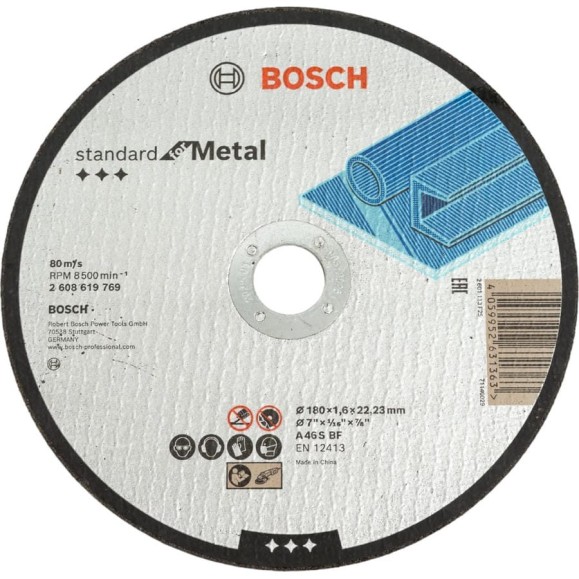Отрезной круг Standard For Metal 180x1.6 мм Bosch 2608619769 Отрезной круг Standard For Metal 180x1.6 мм Bosch 2608619769