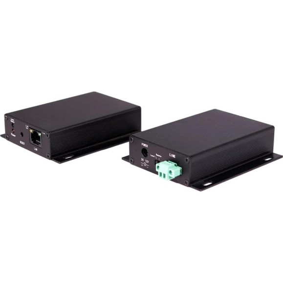 Удлинитель Ethernet (VDSL) OSNOVO TA-IP+RA-IP (комплект передатчик+приёмник); расстояние передачи Ethernet до 3000м по витой паре; скорость передачи 55 Мбит/с (300м), 10 Мбит/с (1000м), 3 Мбит/с (1500м); передатчик вх.RJ45,вых. sct0475