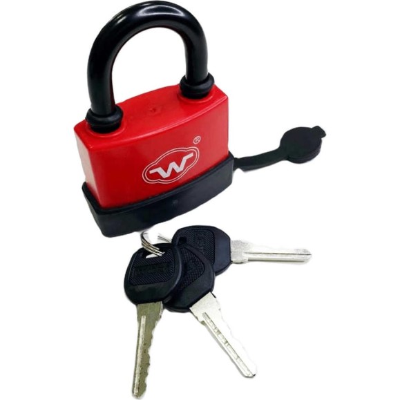 Замок навесной VETTORE hg375 red/black (влагозащищенный, 3 ключа) (красно/черный) 20296